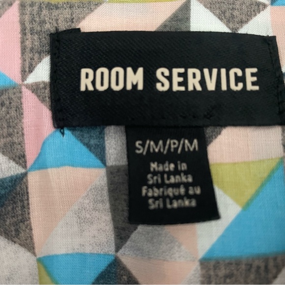 Room Service Gray Geometric Multi-Color Robe Size Small/Medium - Picture 4 of 7